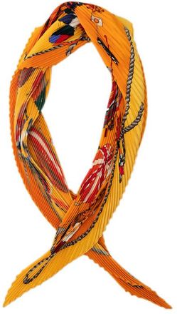 Herm&egrave;s Pre-owned Hermes Les Folies du Ciel Plisse Silk Scarf 140 Ladies T0DDKLNANXD1JSTH