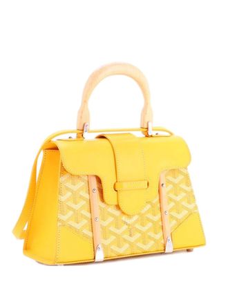 Goyard Structured Saigon Top Handle Bag Coated Canvas with Leather Mini satchel - Oranje