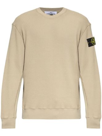 Stone Island Trui met Compass-logopatch - Beige