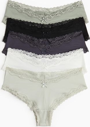 H&M 5er-Pack Hipster aus Mikrofaser - Green