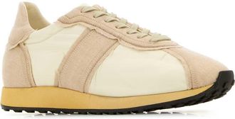 The Row Womens Two-Tone Canvas Mica Sneakers Beigeoffwhite