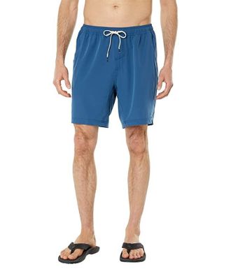 Quiksilver After Surf Shorts Mens Blue Flat Front Drawstring Waist JDM1700