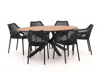 Forza Furniture Forza Ripi/Fidenza 220cm ovaal dining tuinset 7-delig stapelbaar