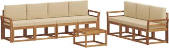 vidaXL Conjunto De Sof&aacute;s De Exterior 8 Uds. Natural Y Beige Vidaxl