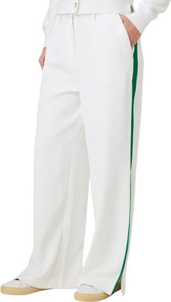 French Connection Stripe Side Pants in White/tambourine Green at Nordstrom Rack, Size X-Large