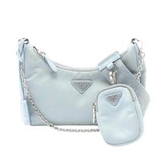 Prada Pre-owned Shoulder Bags, female, Blue, Size: ONE SIZE Pre-owned Re-Edition 2005 Nylon Saffiano Leather Shoulder Bag