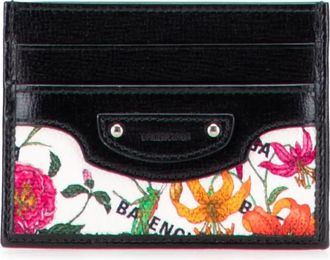 Gucci 2021-2025 Balenciaga The Hacker Project Flora Neo Classic kalfsleren en canvas pasjeshouder - Zwart