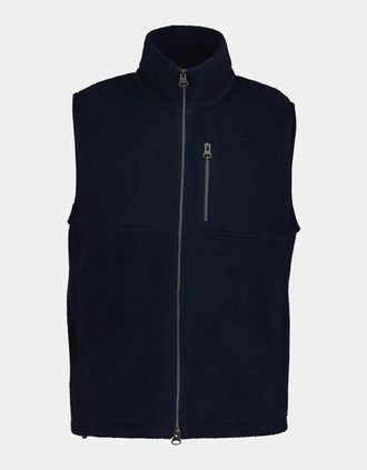 GANT Mens GANT Mens Fleece Gilet - 433 Evening Blue - Navy - Size: 38/Regular
