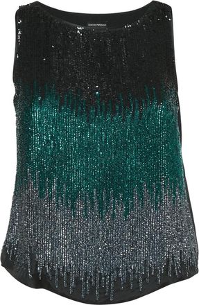 Emporio Armani sequinned top - Black