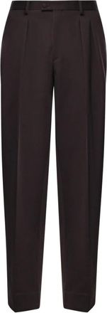 Dolce & Gabbana Wool Gabardine Broeken - Heren - Nette broeken - Bruin - XL - Wol - Broeken