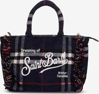 MC2 Saint Barth Rechteckige Tartan-Wollshopper Colette