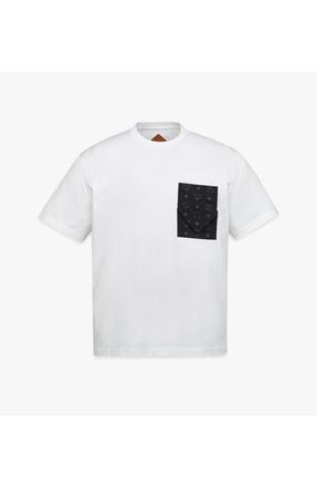MCM Monogram Patch Pocket T-Shirt in Organic Cotton in Black & White at Nordstrom, Size X-Large