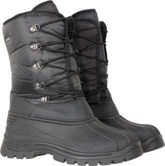 Mountain Warehouse Plough Mens Snow Boots - Breathable Snowboots, Snowproof Mens Boots, Durable Textile, Rubber Outsole Winter Shoes - For Holidays In Cold Weather Black