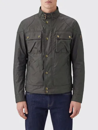 Belstaff Giacca Racemaster in cotone cerato con collo alto e tasche a toppa