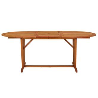 Berkfield Home Garden Table 200x100x75 cm Solid Wood Eucalyptus in Brown | Size: 200 x 100 x 75 cm