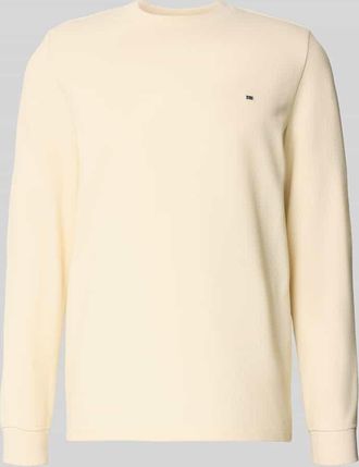 Christian Berg Pullover mit Label-Patch in Metallic Beige, Größe 3XL