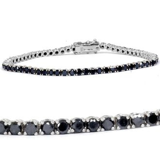 Pompeii3 3ct Black Diamond Tennis Bracelet 14K White Gold 7