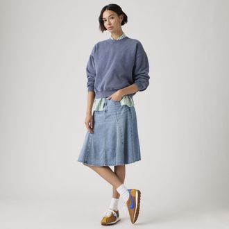 Levi's Godet Knee Length Skirt - Womens - 23 - Blue