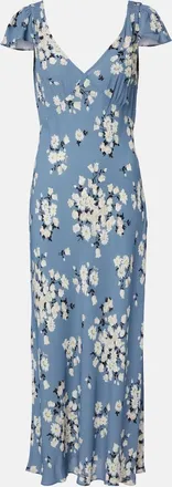 Rixo Cathy floral cr&ecirc;pe midi dress
