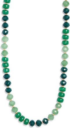Nordstrom Color Pop Beaded Necklace in Green Multi- Gold at Nordstrom