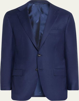 Kiton Mens Tonal Plaid Wool Suit