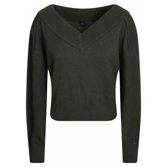 Pinko V-neck Truien - Dames - V-hals truien - Groen - M - Truien & Vesten