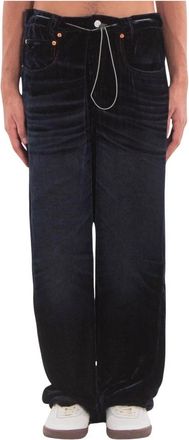 Magliano Officina Velvet Pijama Pants - Heren - Wijde Broeken - Blauw - M - Katoen - Broeken