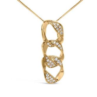 House of Brilliance 14K Yellow Gold Plated Silver 1/6 Cttw Diamond Circle Hoop 18 Pendant Necklace at Nordstrom