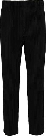 Homme Plissé Issey Miyake Basic tapered plissé trousers - men - Polyester - 1 - Black