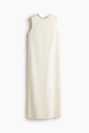 H&M Kleid mit Strassverzierung - Cremefarben