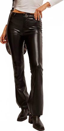 Free People Level Up Vegan Slit Boot Cut Jeans In Black