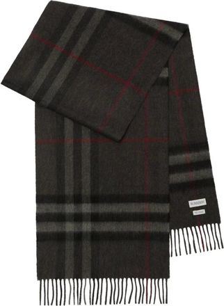 Burberry Accessoires, unisex, Grijs, ONE Size, Kasjmier, Check Cashmere Sjaal
