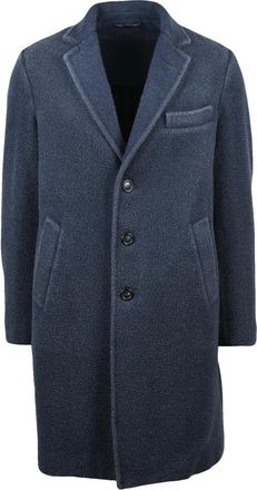 Circolo 1901 Cappotto - Heren - Mantel - Blauw - L - Wol - Jassen