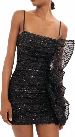 Black Halo Rhode Micro Sequin Mini Dress In Black