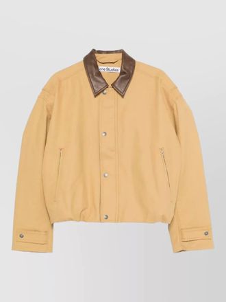 Acne Studios cropped jacket contrast collar zippered pockets