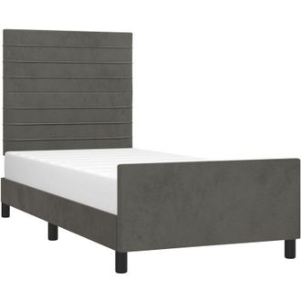 vidaXL Vidaxl - Estructura De Cama Sin Colch&oacute;n Terciopelo Gris Oscuro 90x200 Cm