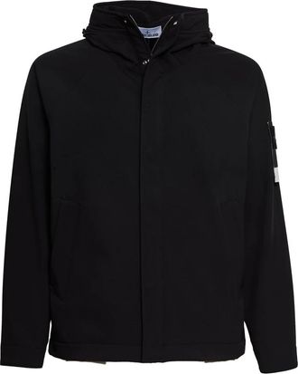Stone Island Waterdichte Hoodie Zwart Aw 25 - Heren - Zomerjassen - Zwart - L - Jassen