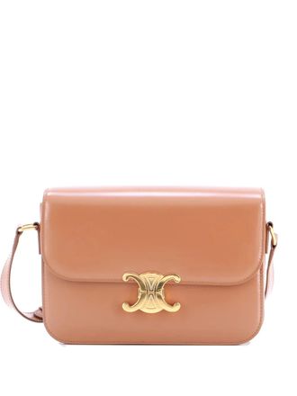 Celine Triomphe medium gladde kalfsleren crossbodytas - Bruin