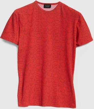 Gucci Printed Stretch Jersey T-shirt, Size XL, Red, Ready-to-wear