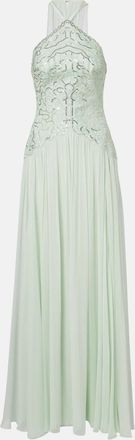 Elie Saab Sequined silk-blend gown