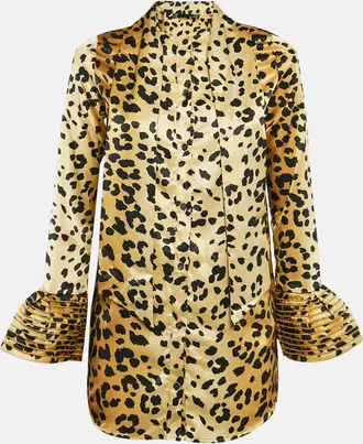 Love Moschino Brown Leopard Print Satin Mini Dress