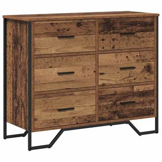 Berkfield Home Chest of Drawers Old Wood 91x35.5x74.5 cm Engineered Wood in Brown