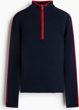 H&M Rib-knit zip-top jumper - Blue