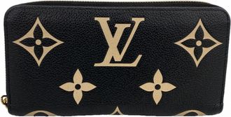 Louis Vuitton Beige Black Long Wallet (Bi-Fold) (Pre-Owned)