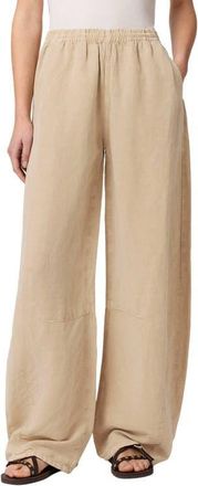 AllSaints Jett Wide Leg Pull-On Pants in Sand Brown at Nordstrom, Size 12 Us