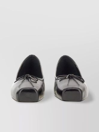 Aeyde gabriella bow detail square toe ballerina