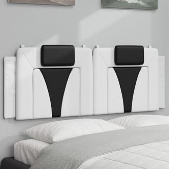 vidaXL Cabecero De Cama Acolchado Viana Cuero Sint&eacute;tico Blanco Negro 120 Cm Vidaxl