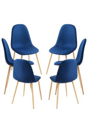 Regalos Miguel Packs Sillas Comedor - Pack 6 Sillas Teok Tela - Azul