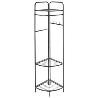 Beliani Clothes Rack Black Steel Metal 160 cm Freestanding Germant Rail Stand with Shelves Glam Industrial LAWTON