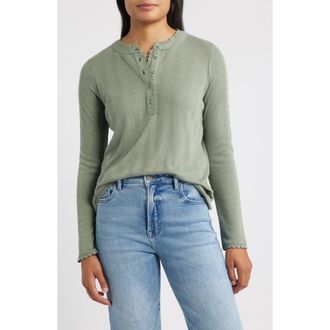 Gibsonlook Ava Lace Henley Top in Sea Spray at Nordstrom Rack, Size Xx-Small